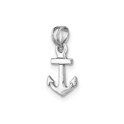 14k White Gold Mini Anchor Pendant