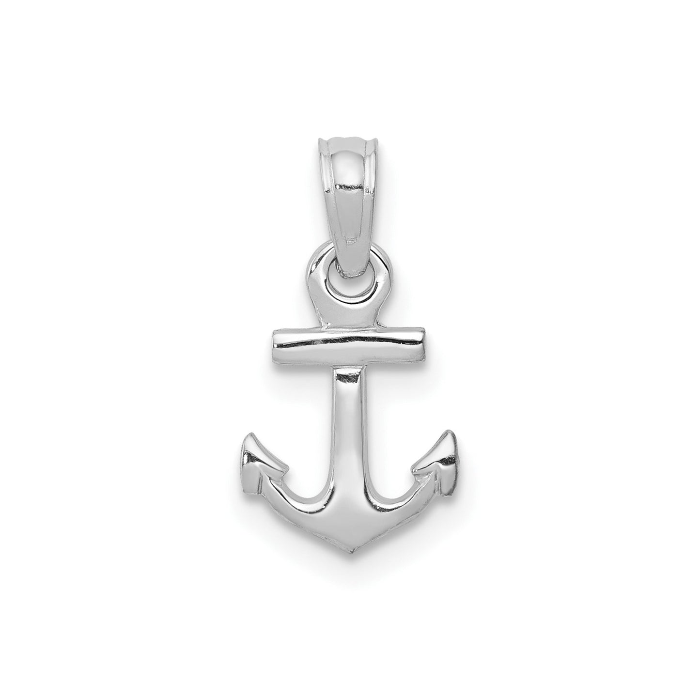 14k White Gold Mini Anchor Pendant