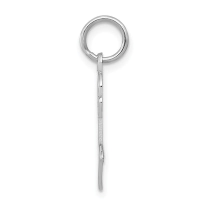 GCM 14k White Gold Rose Charm