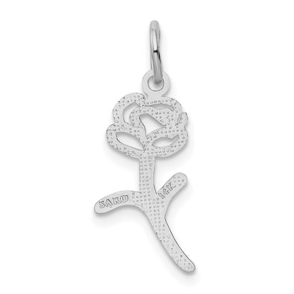 GCM 14k White Gold Rose Charm