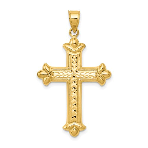 GP 14k Reversible Diamond-cut Cross Pendant