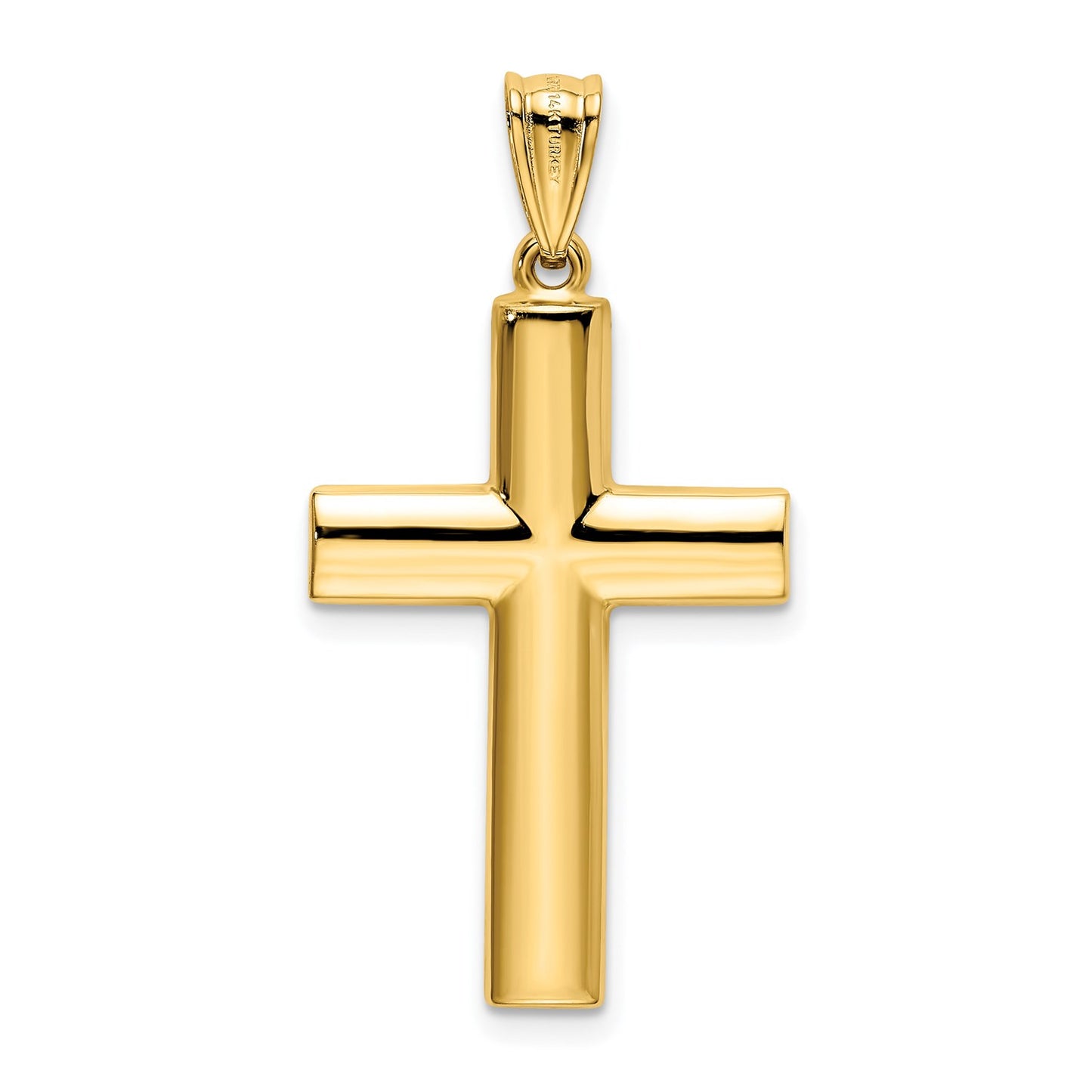 14K Reversible Textured/Polished Cross Pendant