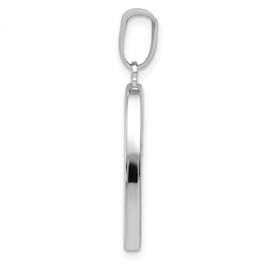 GP 14k White Gold Polished Hollow Heart Pendant