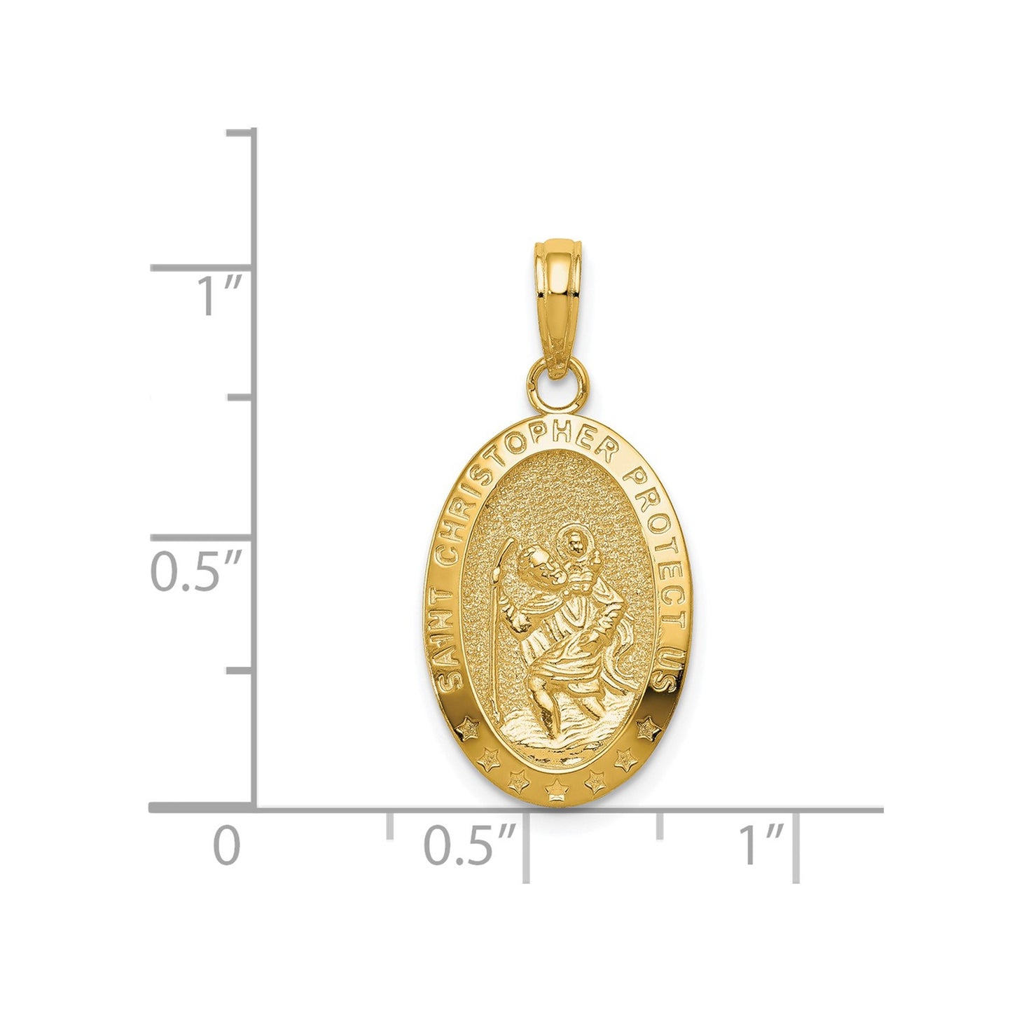 14k Saint Christopher Medal Pendant