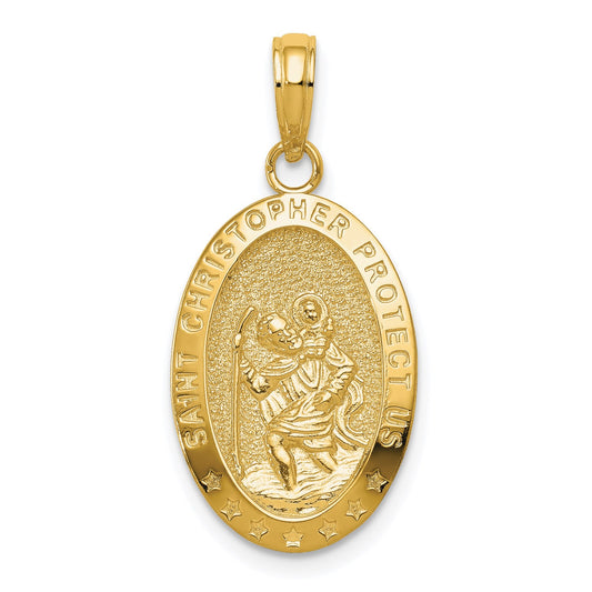 14k Saint Christopher Medal Pendant