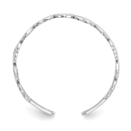 GR 14k White Gold Polished Cut Out Hearts Toe Ring