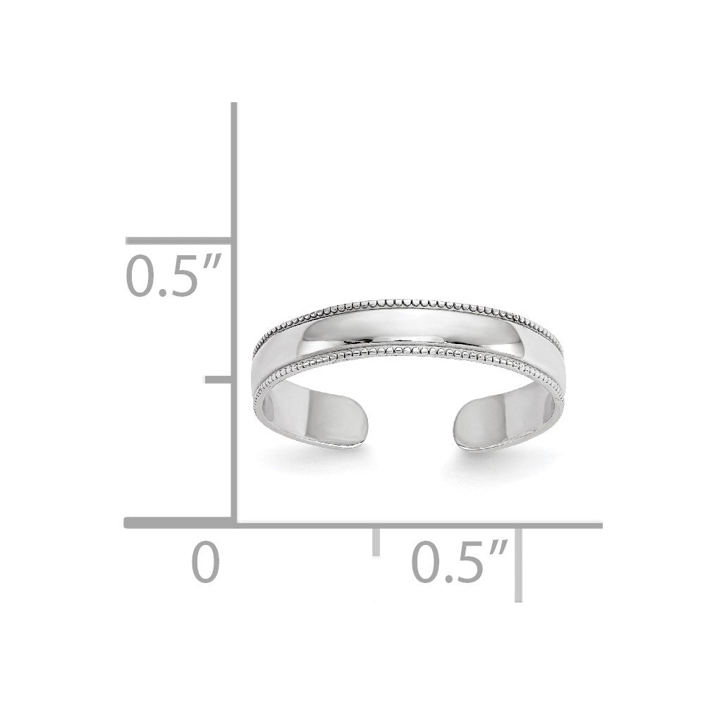 GR 14K White Gold Milgrain Adjustable Toe Ring