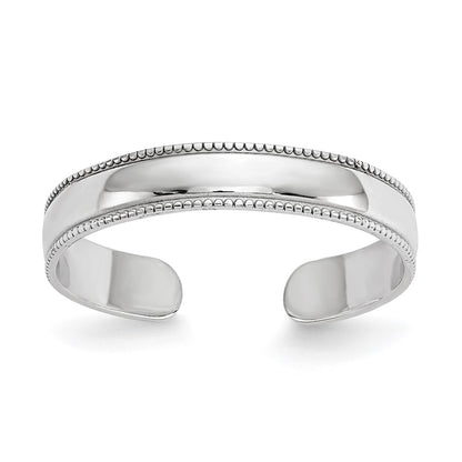 GR 14K White Gold Milgrain Adjustable Toe Ring