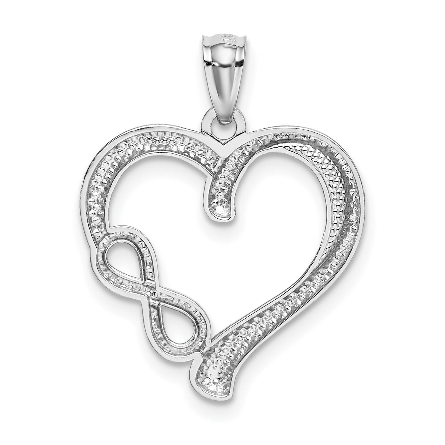 14k White Gold Polished Small Infinity Heart Pendant