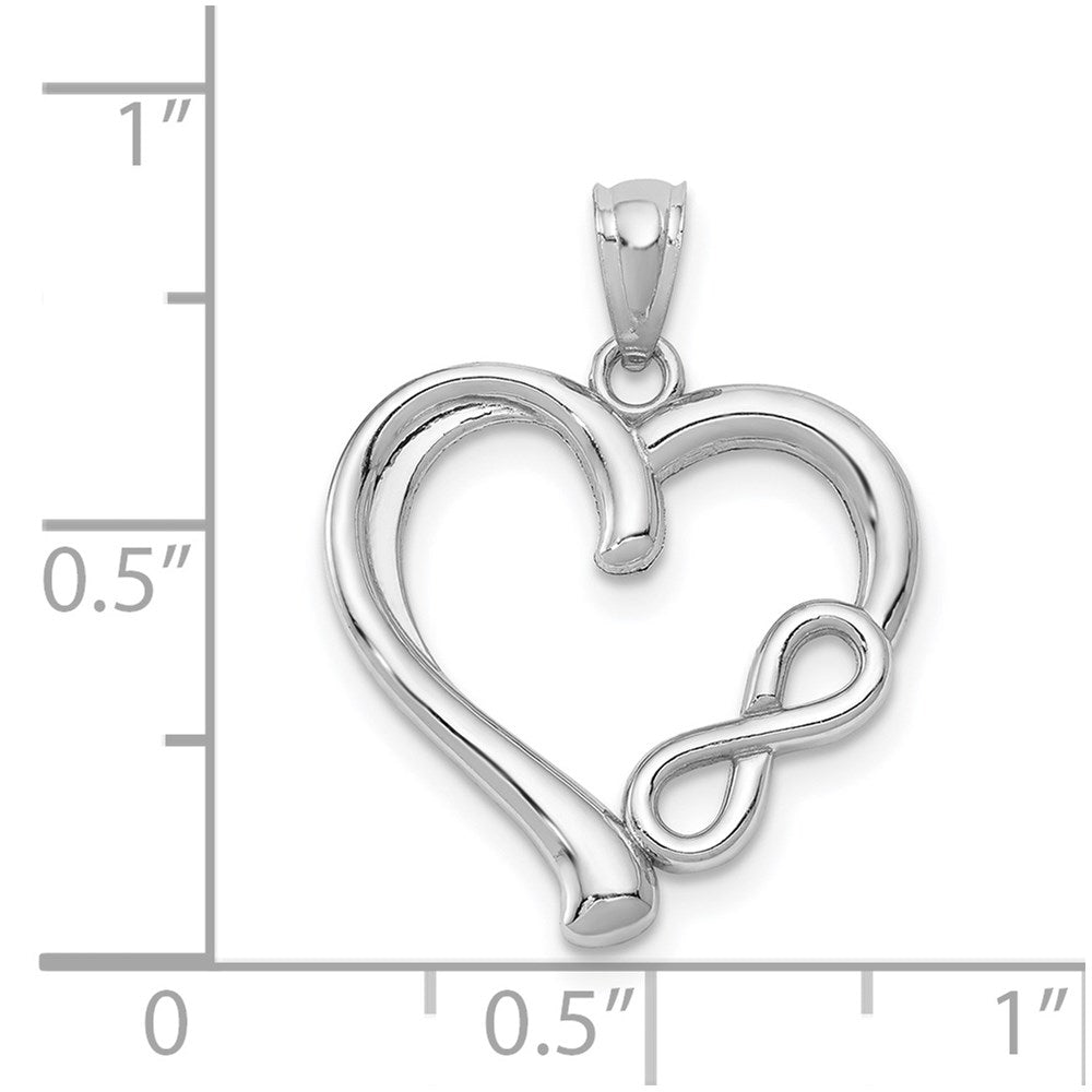 GP 14k White Gold Polished Infinity Heart Pendant