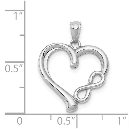 GP 14k White Gold Polished Infinity Heart Pendant
