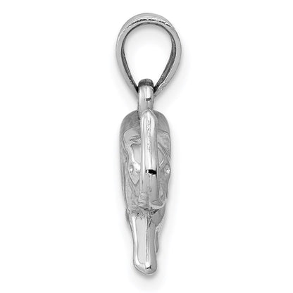 WGP 14k White Gold 3-D Polished Elephant Pendant