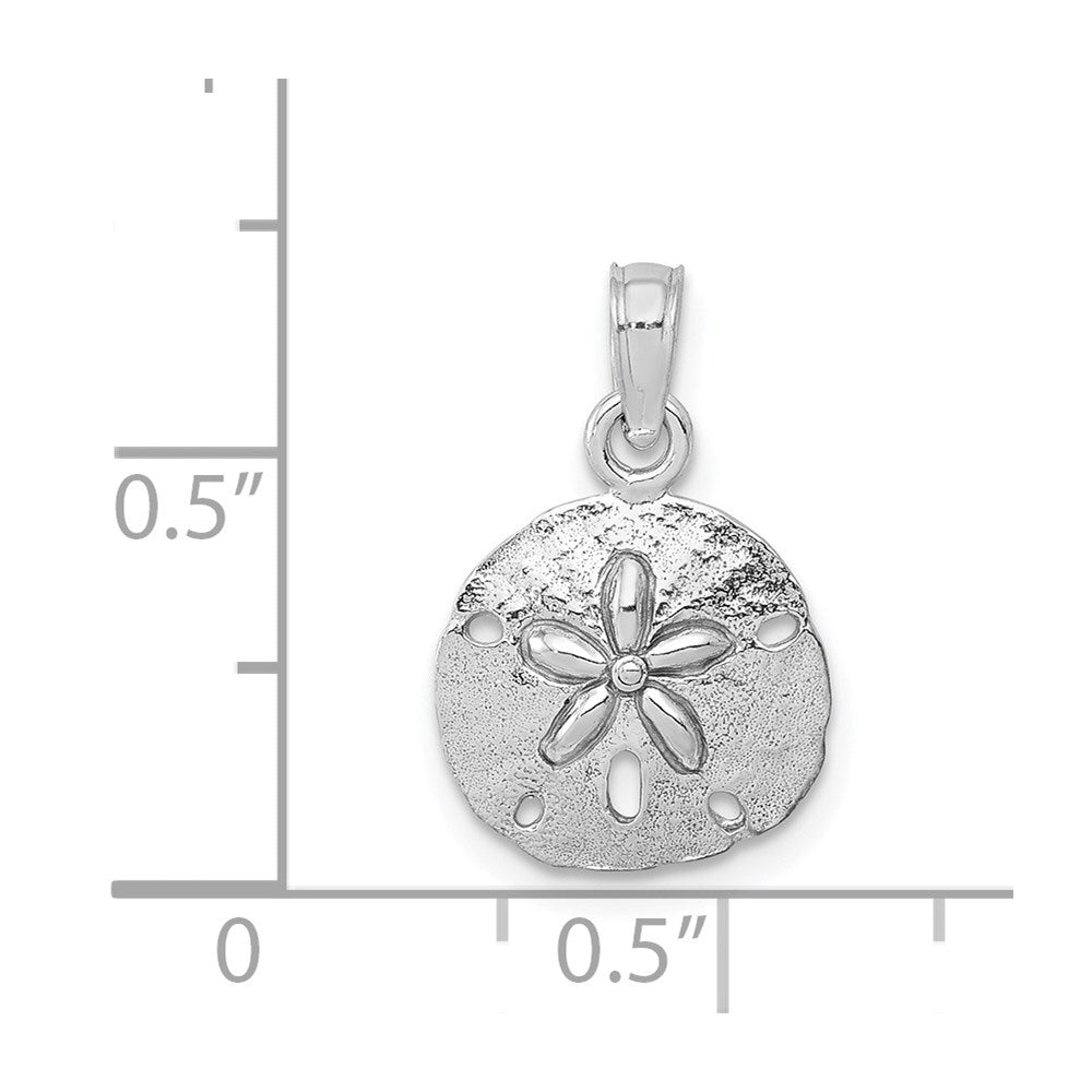 GP 14K White Gold Polished Sand Dollar Pendant