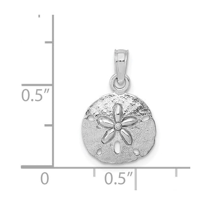 GP 14K White Gold Polished Sand Dollar Pendant