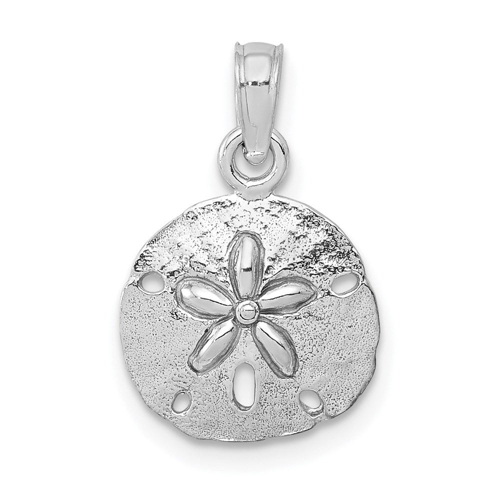 GP 14K White Gold Polished Sand Dollar Pendant