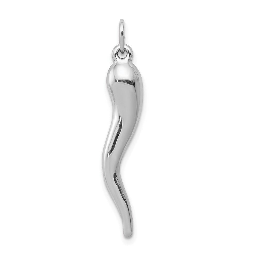GCM 14k White Gold 3-D Italian Horn Charm