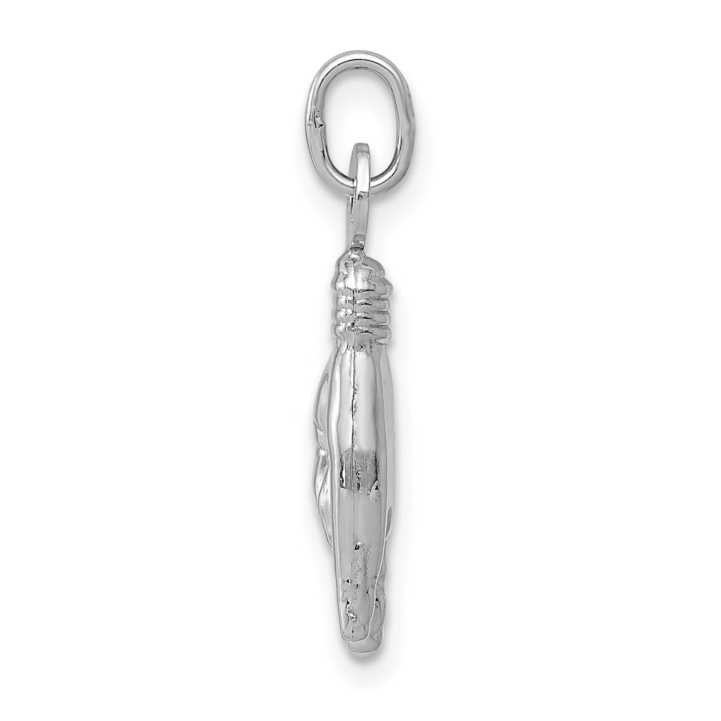 14K White Gold 3D Rock On Sign Charm