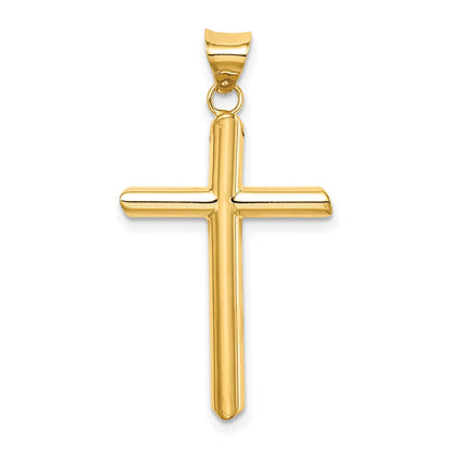 14k Polished Tube Cross Pendant