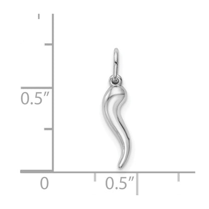 LGWP 14k White Gold Hollow Italian Horn Pendant