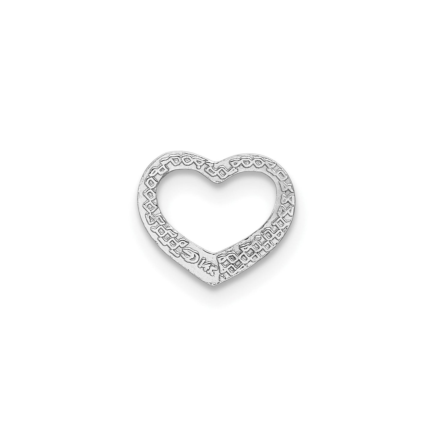 14K White Gold Mini Floating Heart Slide