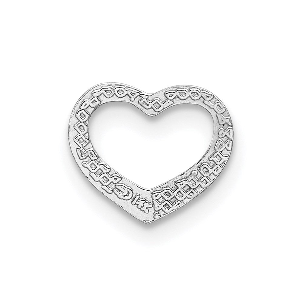 GP 14K White Gold Mini Floating Heart Slide