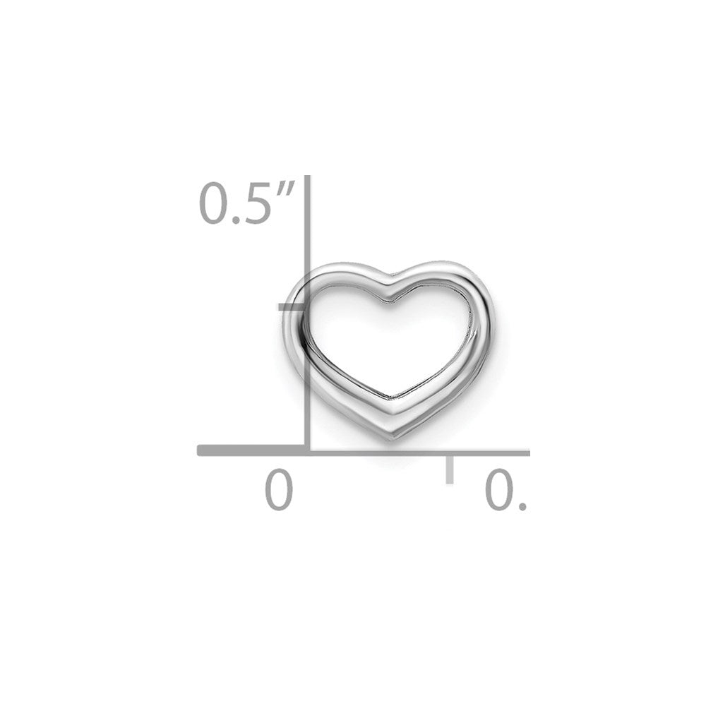 GP 14K White Gold Mini Floating Heart Slide