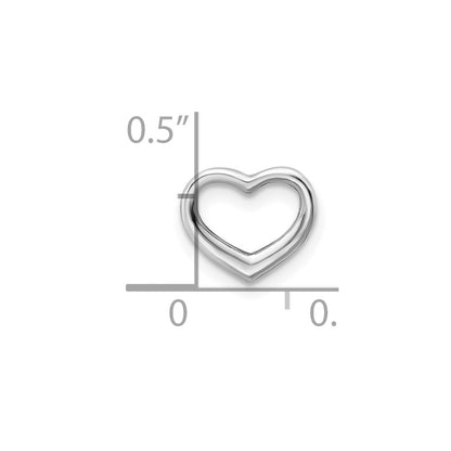 GP 14K White Gold Mini Floating Heart Slide