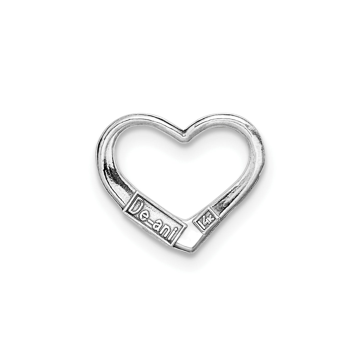 14K White Gold 2-D Floating Heart Charm