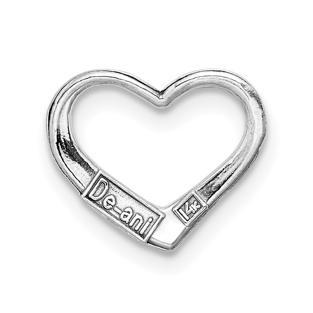 GCM 14K White Gold 2-D Floating Heart Charm
