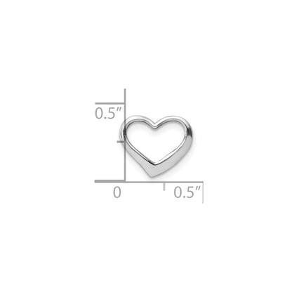 14K White Gold 2-D Floating Heart Charm