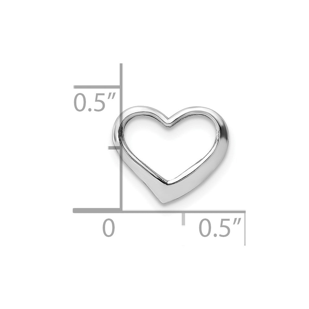 GCM 14K White Gold 2-D Floating Heart Charm