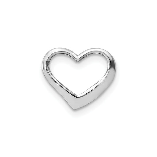 14K White Gold 2-D Floating Heart Charm