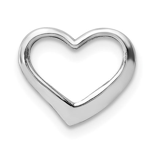 GCM 14K White Gold 2-D Floating Heart Charm