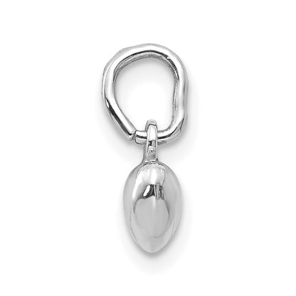 GCM 14k White Gold Solid Polished 3D Heart Charm