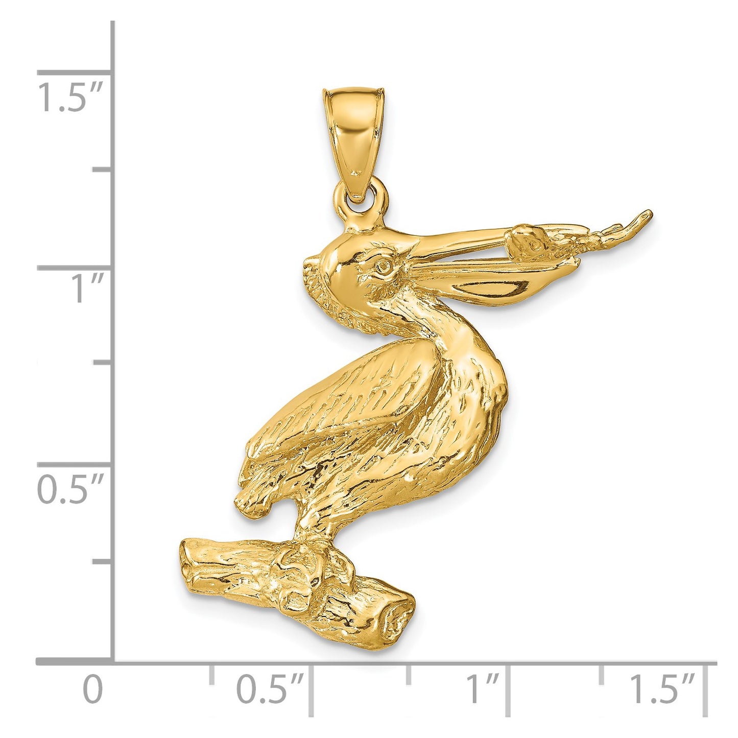 14k 3-D Pelican Pendant