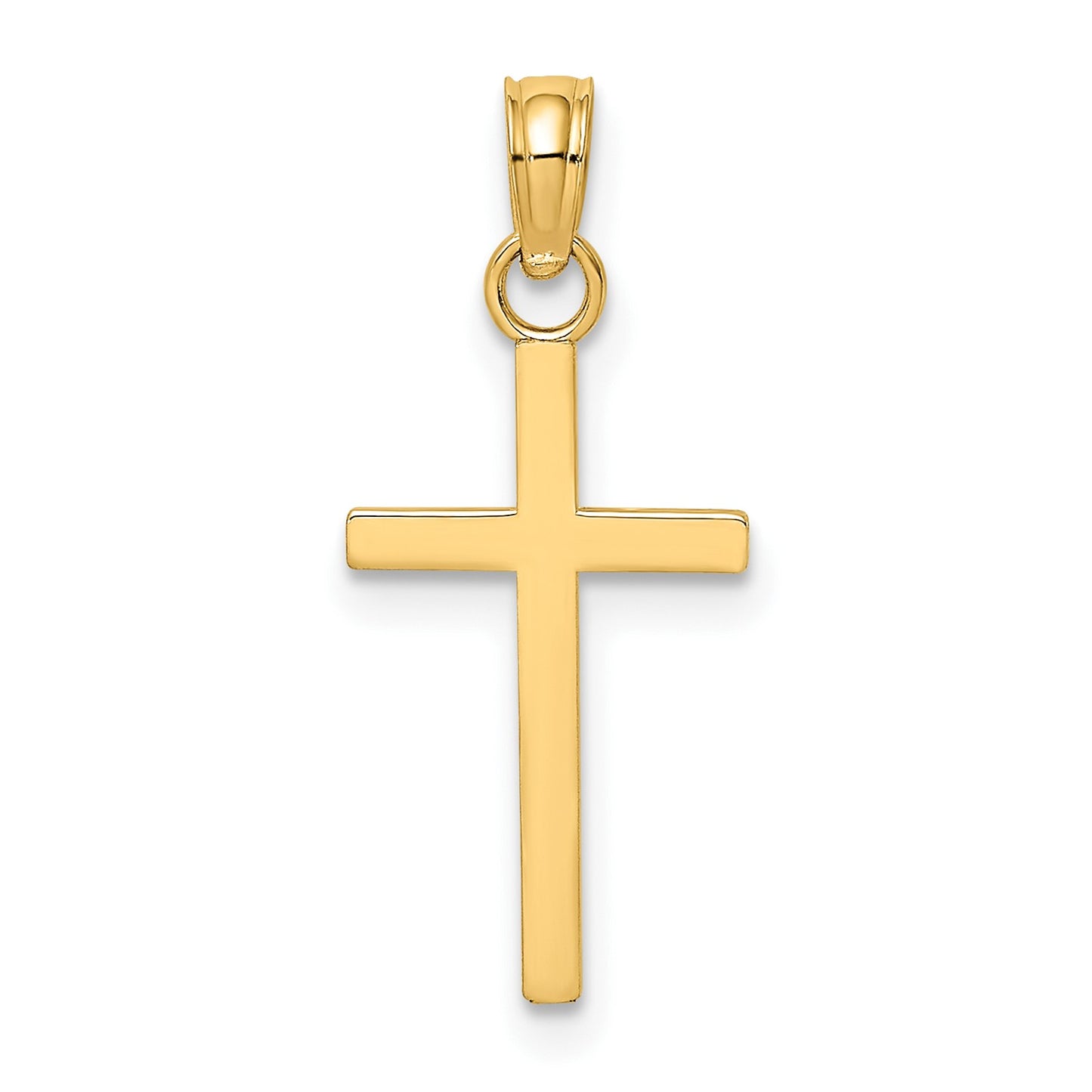 14K Polished Small Cross Charm