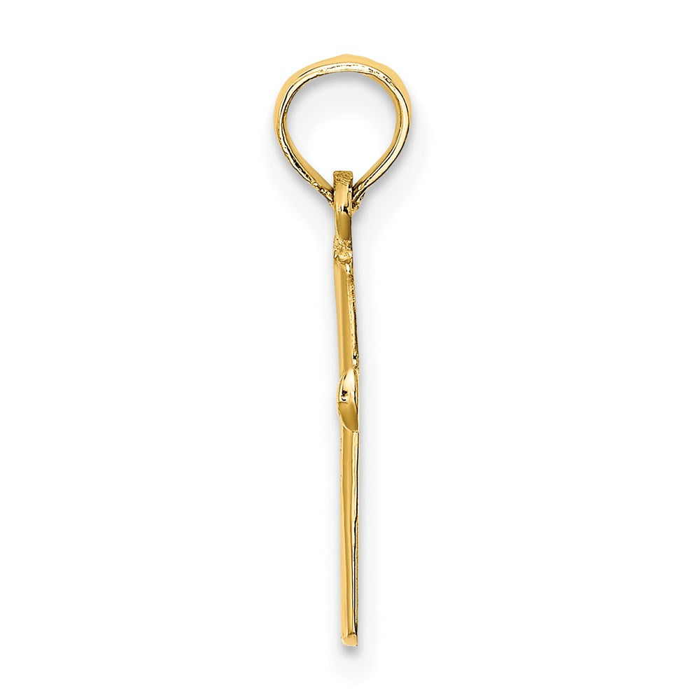 GP 14K Polished Beveled Cross with Round Tips Charm