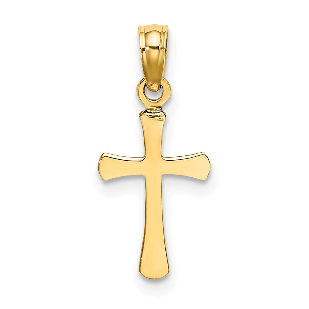 GP 14K Polished Beveled Cross with Round Tips Charm