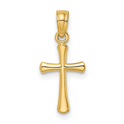 GP 14K Polished Beveled Cross with Round Tips Charm
