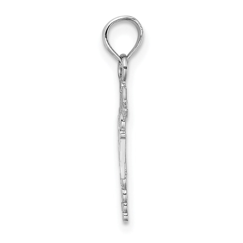 GP 14k White Gold Polished R.N. Registered Nurse Pendant