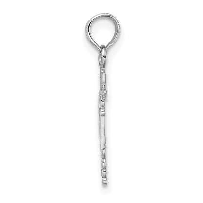 GP 14k White Gold Polished R.N. Registered Nurse Pendant
