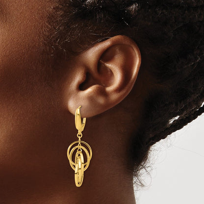 GE 14K Polished Circles Dangle Earrings