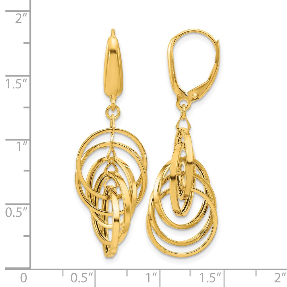 GE 14K Polished Circles Dangle Earrings