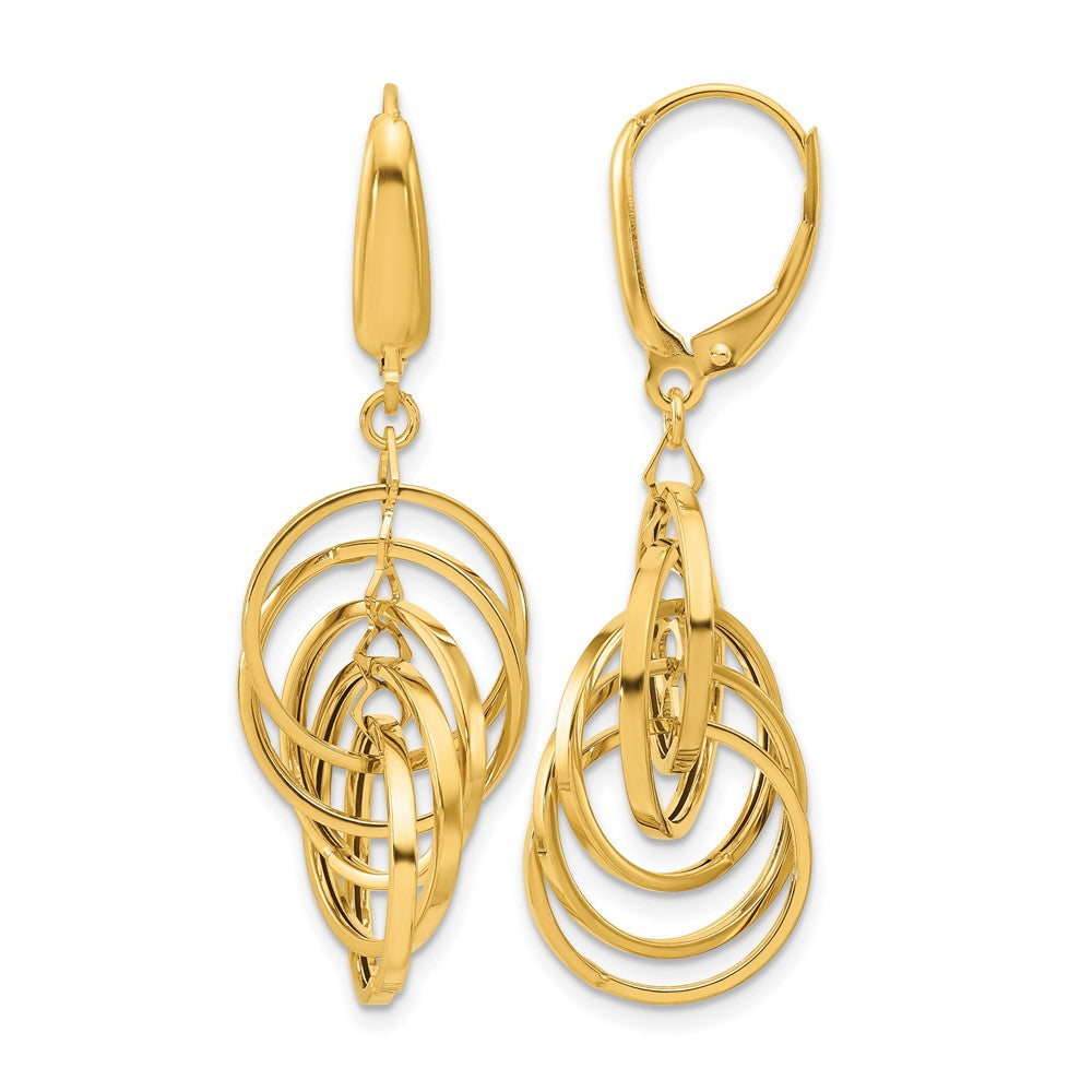 GE 14K Polished Circles Dangle Earrings