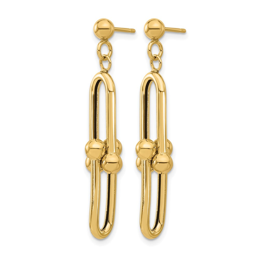 GE 14K Polished Fancy Link Dangle Earrings