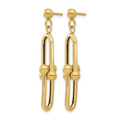 GE 14K Polished Fancy Link Dangle Earrings