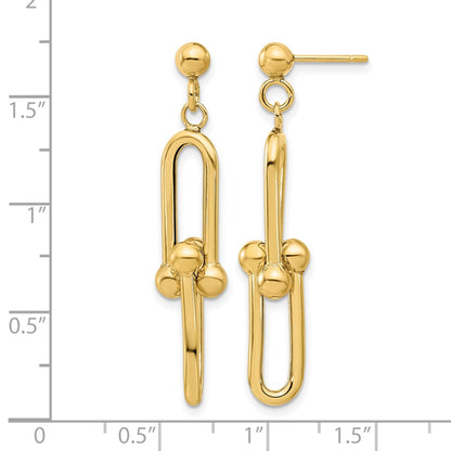 GE 14K Polished Fancy Link Dangle Earrings