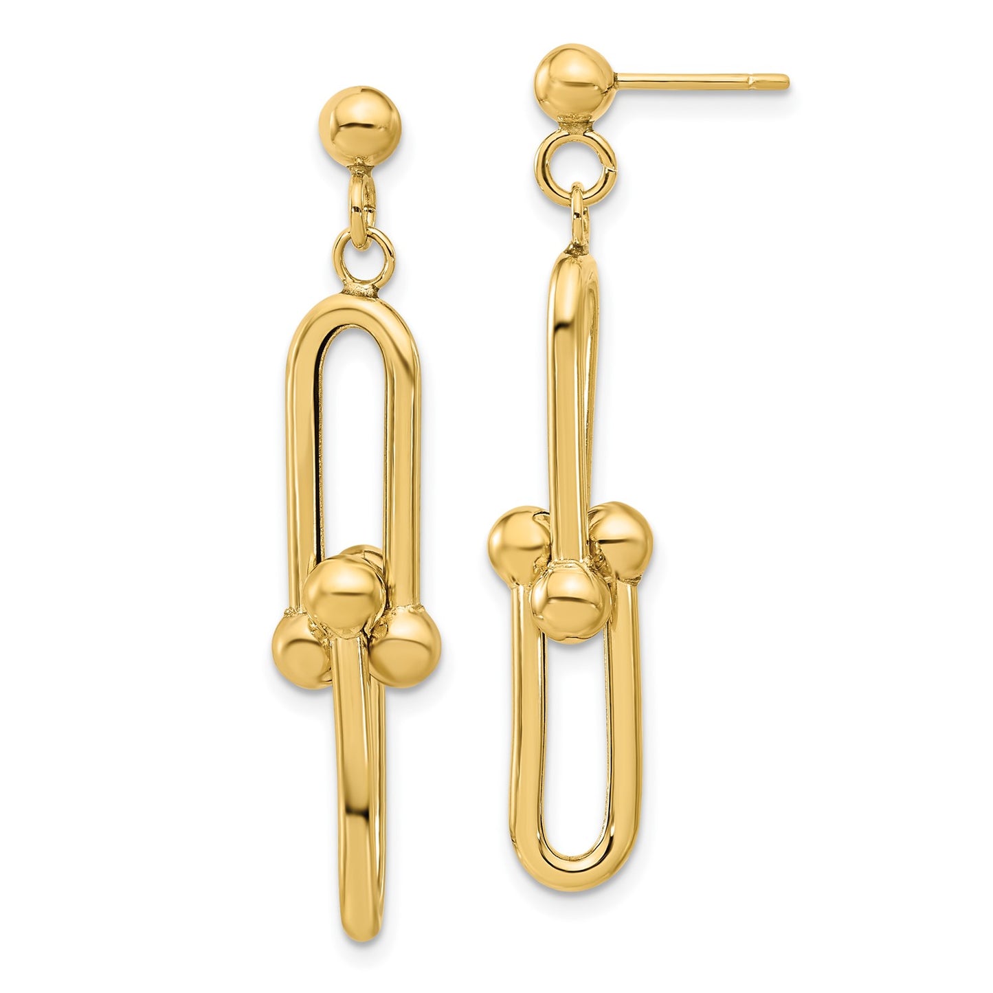 14K Polished Fancy Link Dangle Earrings