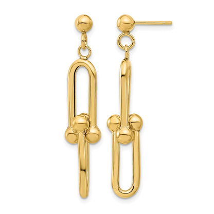 GE 14K Polished Fancy Link Dangle Earrings