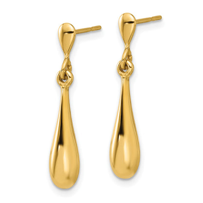 GE 14K Polished Teardrop Post Dangle Earrings